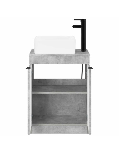 Set di mobili per il bagno Grigio Cemento Legno ingegnerizzato