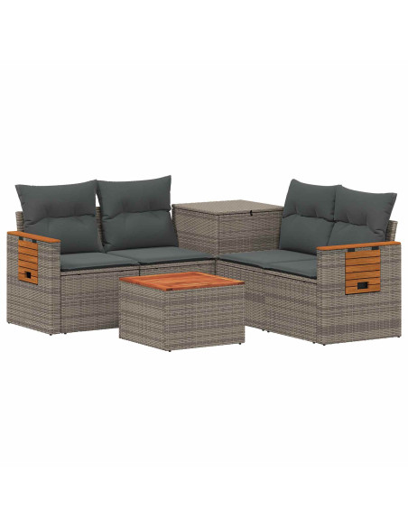Set di divani 6 pz Grigio e Grigio Scuro