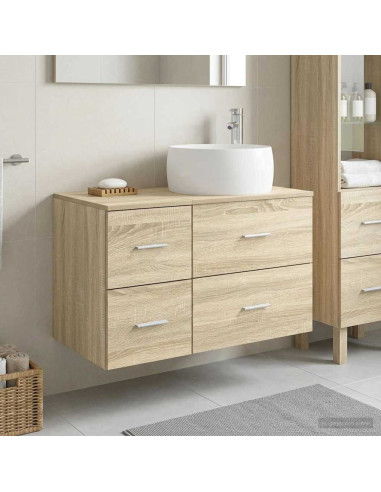 Set di mobili per il bagno 2 pz Rovere Sonoma