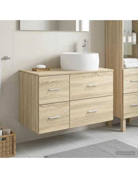 Set di mobili per il bagno 2 pz Rovere Sonoma