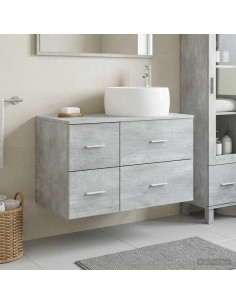 Set di mobili per il bagno 2 pz Grigio Cemento