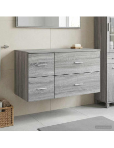 Set di mobili per il bagno 2 pz Sonoma grigio