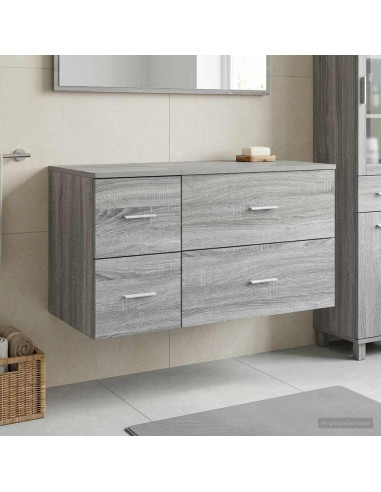 Set di mobili per il bagno 2 pz Sonoma grigio
