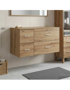 Set di mobili per il bagno 2 pz Rovere Artigianale