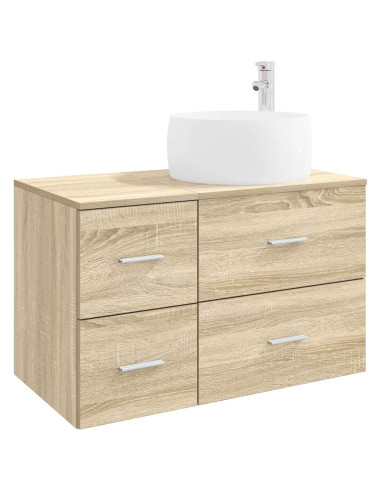Set di mobili per il bagno 2 pz Rovere Sonoma