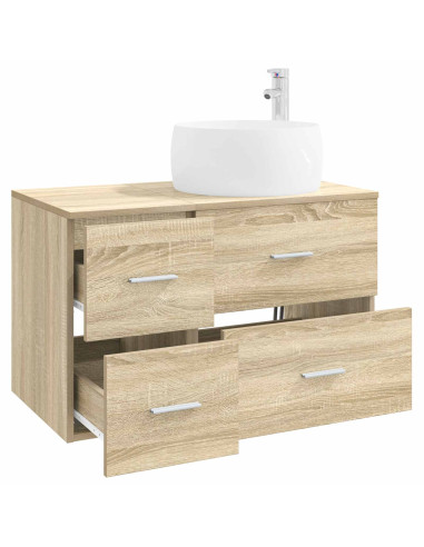 Set di mobili per il bagno 2 pz Rovere Sonoma