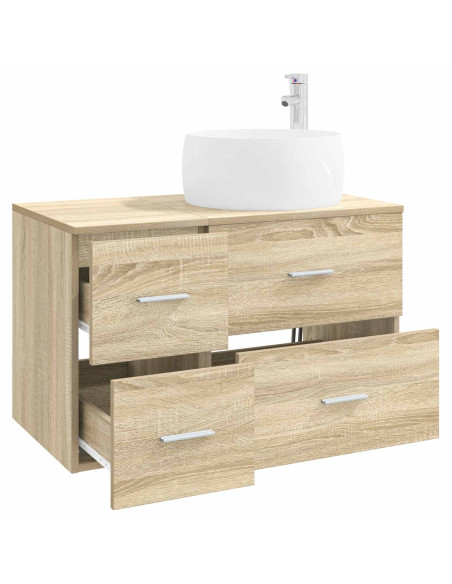 Set di mobili per il bagno 2 pz Rovere Sonoma