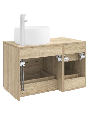 Set di mobili per il bagno 2 pz Rovere Sonoma