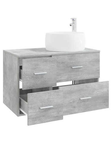 Set di mobili per il bagno 2 pz Grigio Cemento