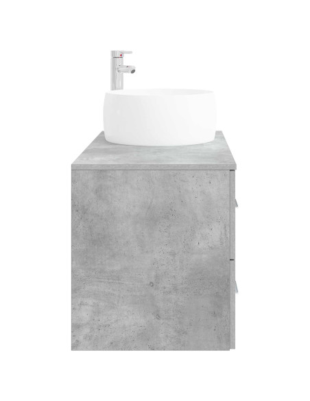 Set di mobili per il bagno 2 pz Grigio Cemento