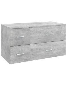 Set di mobili per il bagno 2 pz Grigio Cemento 2