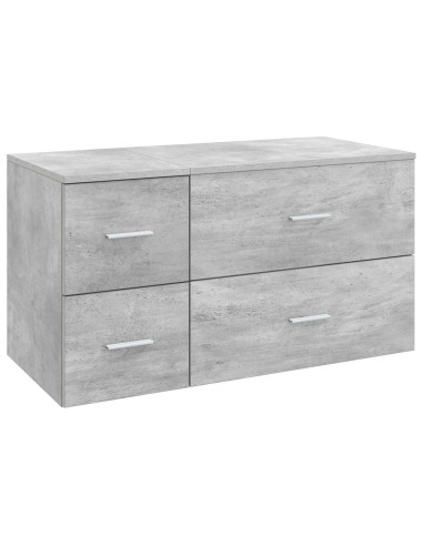 Set di mobili per il bagno 2 pz Grigio Cemento