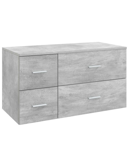 Set di mobili per il bagno 2 pz Grigio Cemento
