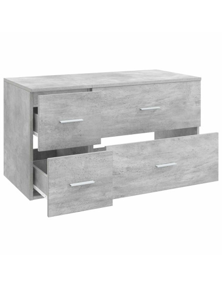 Set di mobili per il bagno 2 pz Grigio Cemento