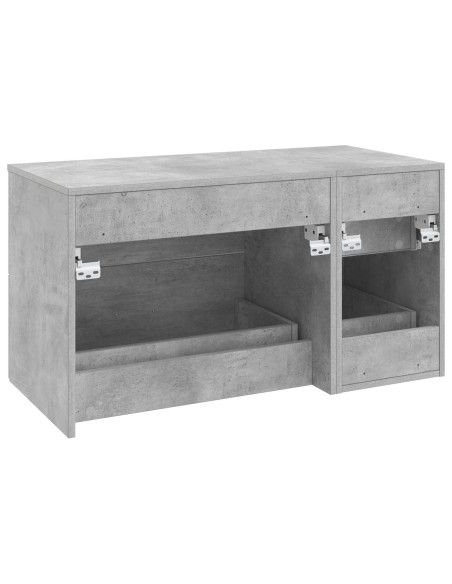 Set di mobili per il bagno 2 pz Grigio Cemento