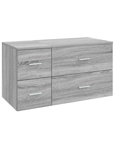 Set di mobili per il bagno 2 pz Sonoma grigio 2