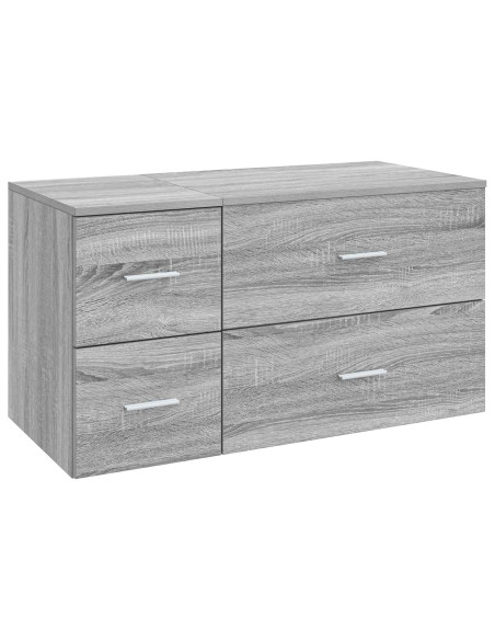 Set di mobili per il bagno 2 pz Sonoma grigio