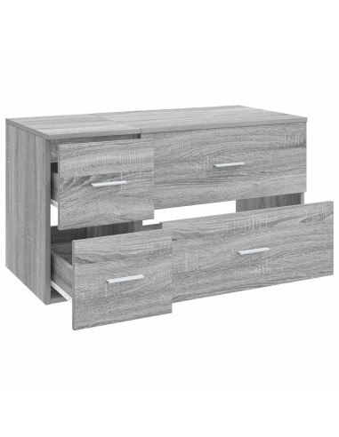 Set di mobili per il bagno 2 pz Sonoma grigio