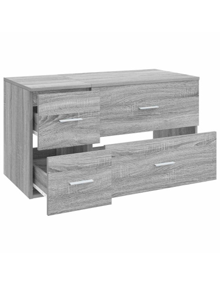 Set di mobili per il bagno 2 pz Sonoma grigio