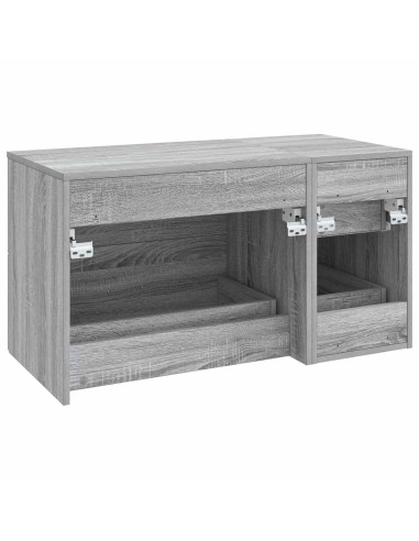 Set di mobili per il bagno 2 pz Sonoma grigio
