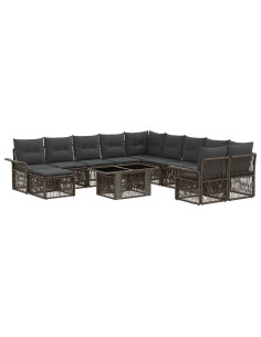 Set Divano da Giardino 12 pz Grigio e Grigio Scuro polyrattan 2