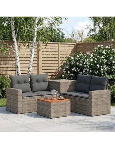 Set di divani 6 pz Grigio e Grigio Scuro