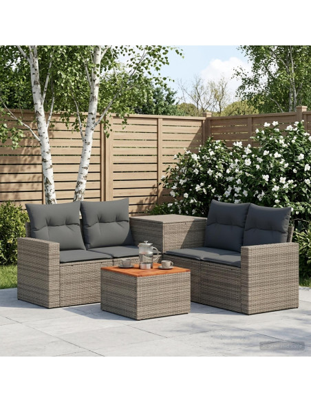 Set di divani 6 pz Grigio e Grigio Scuro