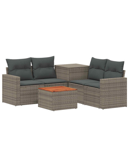 Set di divani 6 pz Grigio e Grigio Scuro