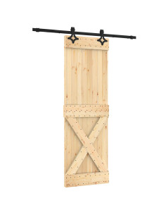 Porta scorrevole Naturale e Nero 70 x 210 cm 2