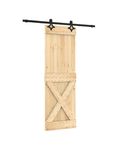 Porta scorrevole Naturale e Nero 70 x 210 cm