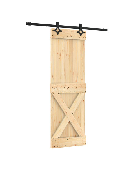Porta scorrevole Naturale e Nero 70 x 210 cm