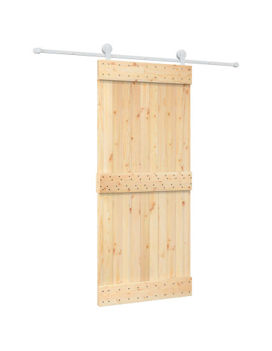 Porta scorrevole Naturale e Bianco 90 x 210 cm
