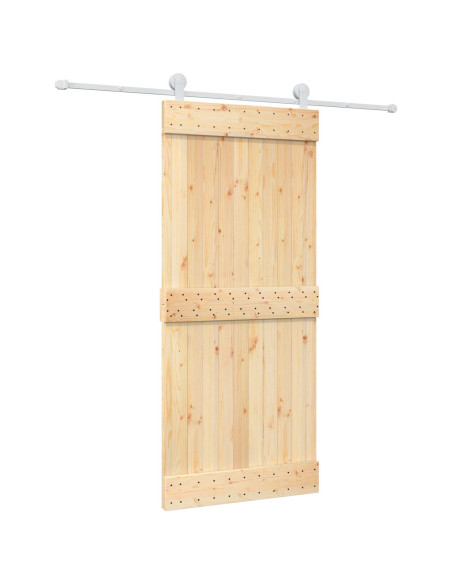 Porta scorrevole Naturale e Bianco 90 x 210 cm