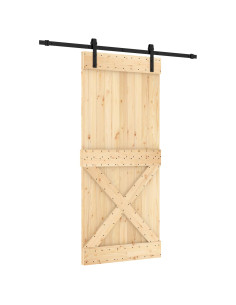 Porta scorrevole Naturale e Nero 90 x 210 cm 2