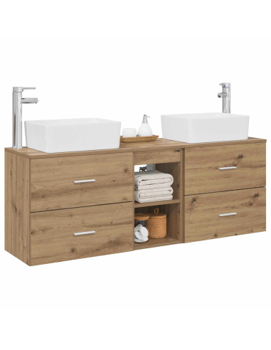 Set di Armadi da Bagno 3 pz Rovere Artigianale