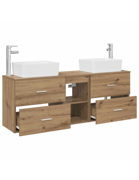 Set di Armadi da Bagno 3 pz Rovere Artigianale