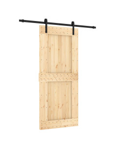 Porta scorrevole Naturale e Nero 90 x 210 cm 2