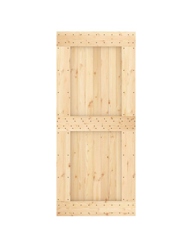 Porta scorrevole Naturale e Nero 90 x 210 cm