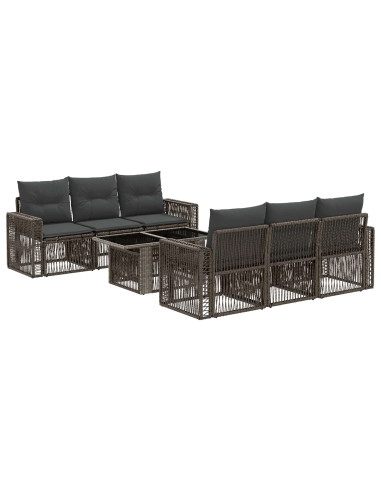 Set Divano da Giardino 7 pz Grigio e Grigio Scuro polyrattan