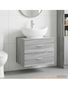 Set di mobili per il bagno Sonoma grigio Legno ingegnerizzato