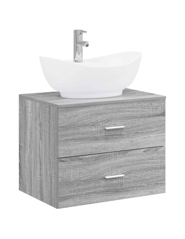 Set di mobili per il bagno Sonoma grigio Legno ingegnerizzato