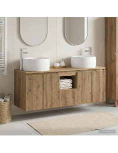Set di Armadi da Bagno 3 pz Rovere Artigianale