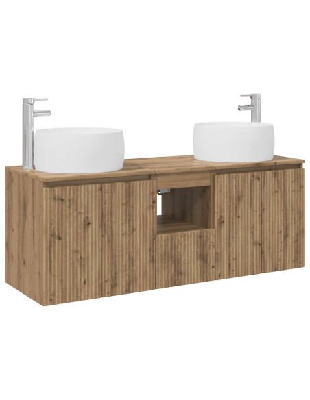 Set di Armadi da Bagno 3 pz Rovere Artigianale
