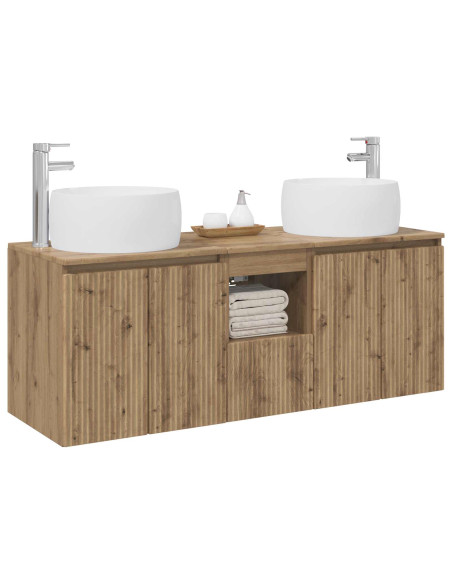 Set di Armadi da Bagno 3 pz Rovere Artigianale
