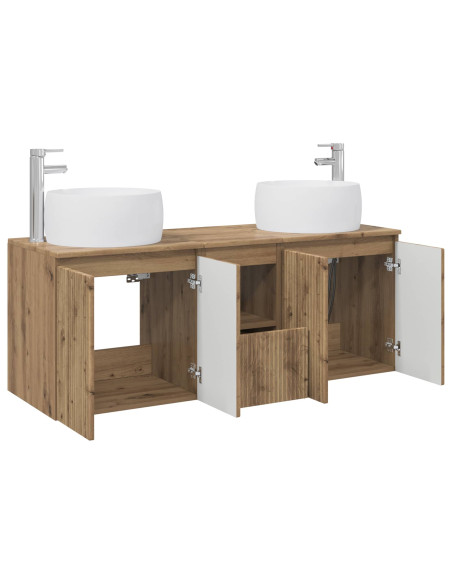 Set di Armadi da Bagno 3 pz Rovere Artigianale