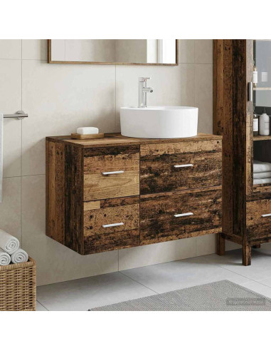 Set di mobili per il bagno 2 pz Legno antico
