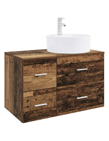 Set di mobili per il bagno 2 pz Legno antico