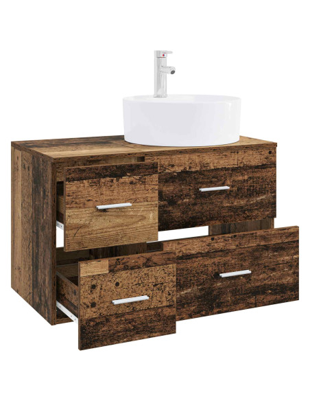 Set di mobili per il bagno 2 pz Legno antico