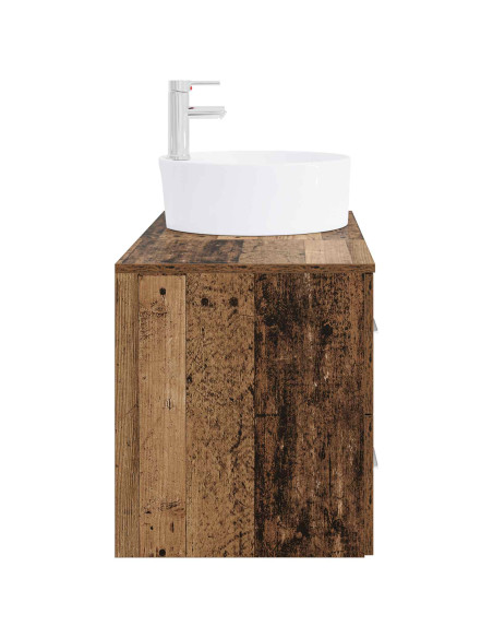 Set di mobili per il bagno 2 pz Legno antico