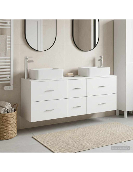 Set di Armadi da Bagno 3 pz Bianco 53 x 34,5 x 63 cm